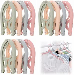 Pack Of 10 Portable Folding Clothes Hangers with Slots