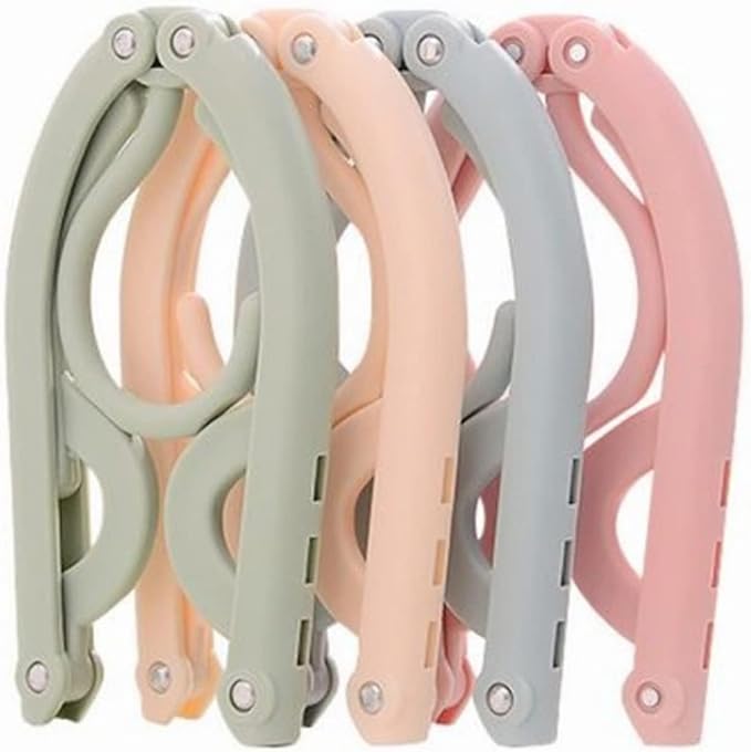 Pack Of 10 Portable Folding Clothes Hangers with Slots